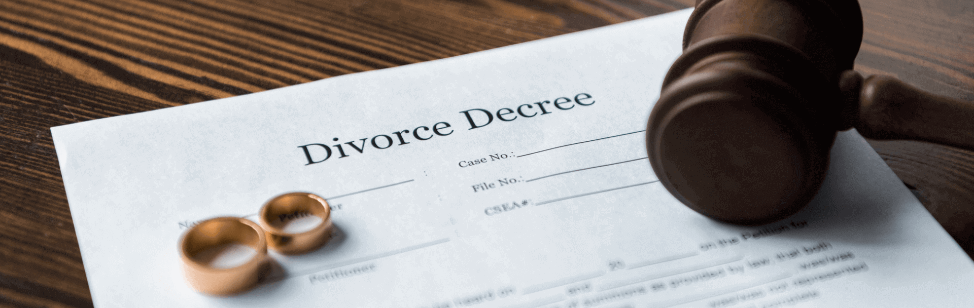Divorce Court Rings and a divorce paper