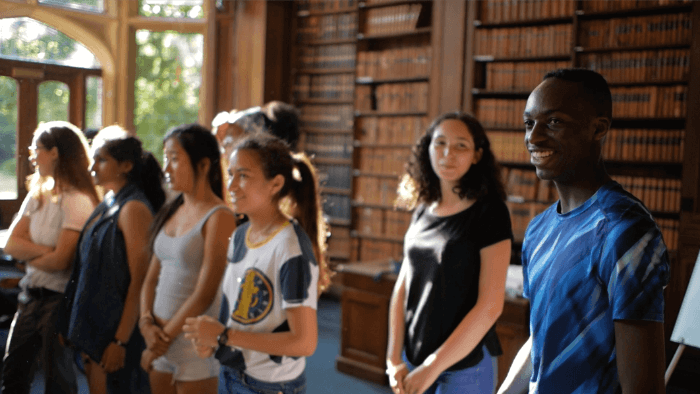A group of students attending their orientation for summer school A group of students attending their orientation for summer school