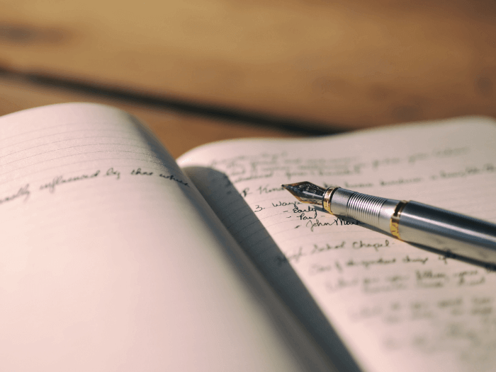 A notebook with travel notes A notebook with travel notes
